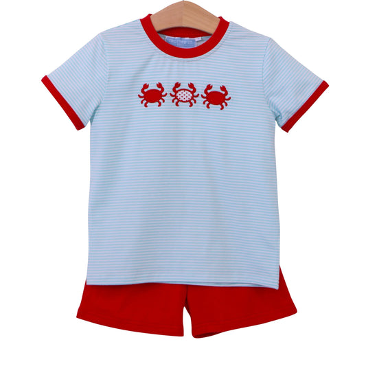 Trotter Street Kids Crab Trio Short Set