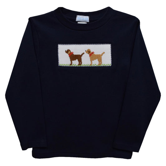 Vive La Fete Labrador Smocked Knit Long Sleeve Boys T-Shirt